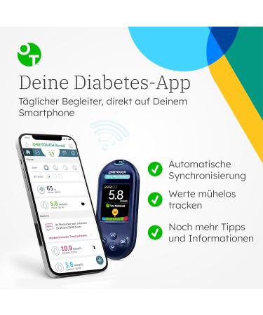 Onetouch Ultra Plus Reflect Blood Sugar Meter | Diabetes Test Kit with 10 Test Strips Stech Aid & Lancets | Accurate MMOL/L Measurement - Buy Online on GoSupps.com