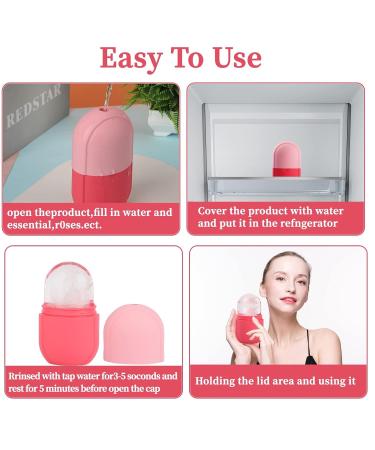 Facial Skincare Ice Roller Mold - Enhance Glow & Reduce Fine Lines | Oval Pink Set for Radiant Skin - Buy Online on GoSupps.com