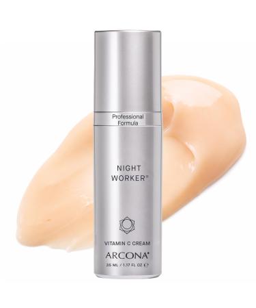 ARCONA Night Worker Vitamin C + Lactic Acid Repair Cream 1.17 oz Skin Brightening Night Moisturizer Targets Dullness Fine Lines & Dryness | Clean Beauty | For All Skin Types