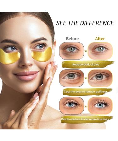 Onespring Under Eye Patches (24 Pairs) - Golden Under Eye Mask for Dark Circles Puffiness & Wrinkles Natural Collagen Eye Gels Pads for Refreshing Revitalizing Beauty & Personal Care - Buy Online on GoSupps.com