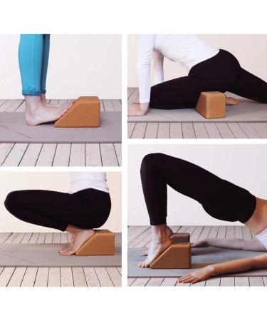 Multifunctional Cork Yoga Blocks 2 Pack - Trapezoid Set for Regular, Handstand, Wrist Support & Calf Stretch - Firm Exercise Accessories - Buy Online on GoSupps.com