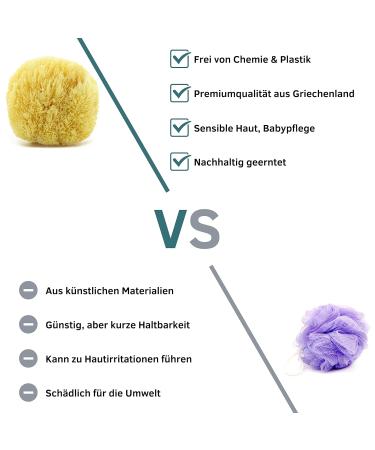 Tom & Pat Natural Bathing Sponge - Soft Greek Spa Quality for Sensitive Skin & Babies Dermatest Approved | 13-14 cm - Buy Online on GoSupps.com