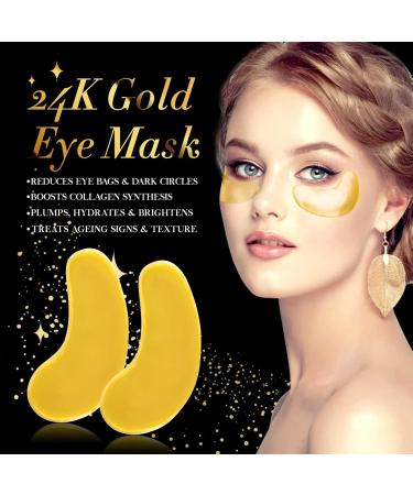  CJXHJY Pack of 20 pairs of 24K gold-infused under-eye masks - Collagen gel masks - Unisex - With patches for puffy eyes dark circles bags and wrinkles - Buy Online on GoSupps.com