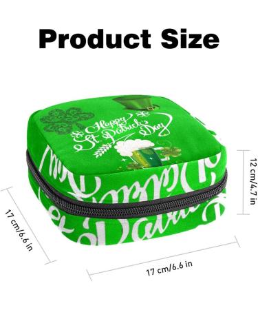 St. Patrick's Day Menstruation Pad Bag with Zipper | Women's Napkin & Tampon Collection Bag - Cloverleaf Design - Buy Online on GoSupps.com