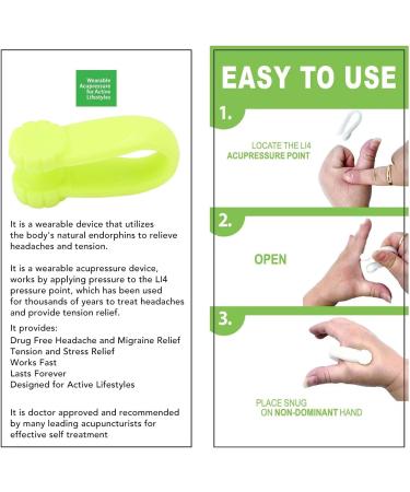 Hand Acupoint Clips 8 Practical Plastic Acupressure Hand Clips for Headaches (Green) - Buy Online on GoSupps.com