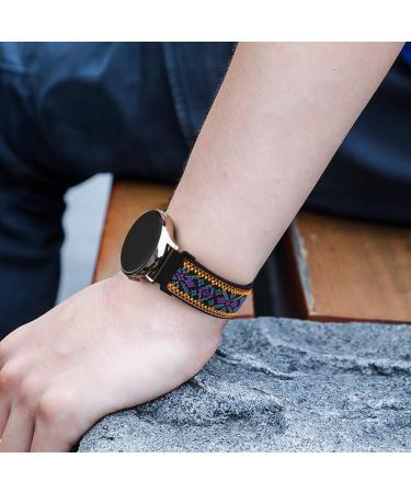 2 Pack Adjustable Elastic Bands for Garmin Venu/Venu 2 Plus/Venu Sq - Soft Replacement Wristband Strap for Garmin Smart Watches - Fashion Green & Purple - Buy Online on GoSupps.com