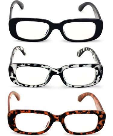 V.W.E. 3 Pairs Rectangle Blue Light Blocking Reading Glasses for Women - Retro Bold Design Anti Eyestrain & UV Glare Protection Assorted Strength 1.75x - Buy Online on GoSupps.com