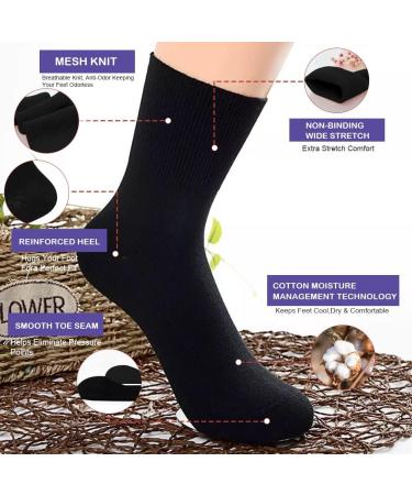 Diabetic Ankle Socks for Men & Women-Wide Non Binding Socks Quarter Length Socks for Women & Men (4PAIRSBLACK) - Buy Online on GoSupps.com