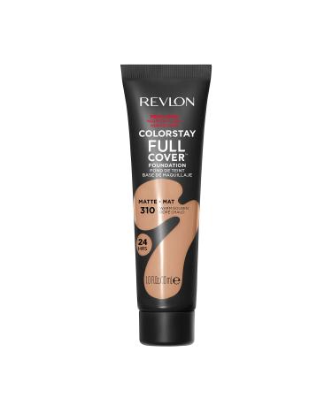 Revlon ColorStay Full Cover Longwear Matte Foundation Heat & Sweat Resistant Lightweight Face Makeup Warm Golden (310) 30ml 30 ml (Pack of 1) 310 Warm Golden