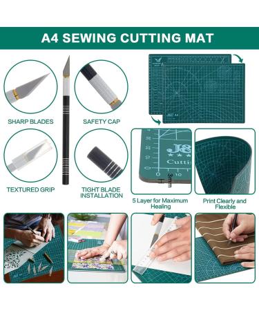 96 PCS Rotary Cutter Set with 5 Extra Blades - Quilting Kit for Crafting, Sewing, Patchworking - A4 Cutting Mat, Acrylic Ruler, Carving Knife, Craft Clips, Bags - 45mm Fabric Cutters Kit - Buy Online on GoSupps.com
