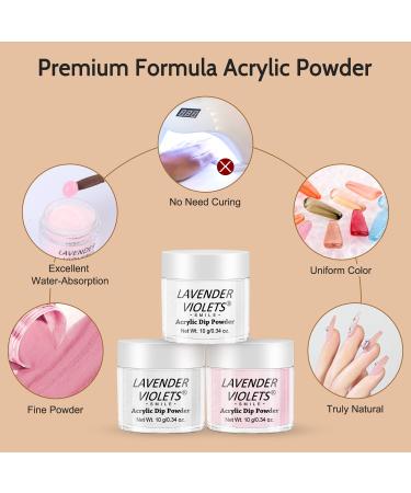 Lavender Violets Acrylic Nail Set | 12 Earth Colors Acrylic Powder & Liquid for 3D French Manicure | International Shipping Available - Buy Online on GoSupps.com
