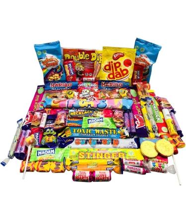 Get Well Soon Gift Pink Pick N Mix Ultimate Retro Sweets Box Sweet Candy Hamper Present over 60 sweets Curly Wurly Freddo Black Jacks Pick and Mix Gift Present - Buy Online on GoSupps.com