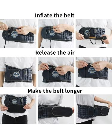 GINEKOO Decompression Back Belt for Lumbar Support | Spinal Air Traction Belt for Lower Back Pain Relief | Navy Blue, 29-49 inch Waist | Back Support & Lumbar Traction - Buy Online on GoSupps.com