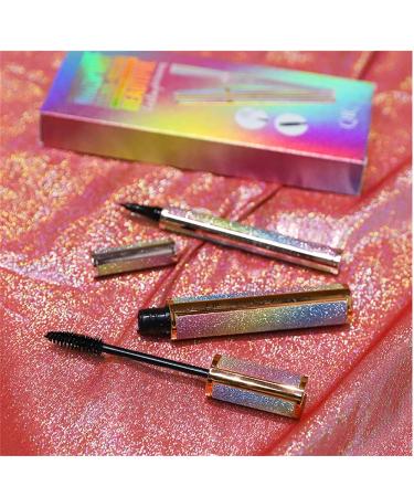 4D Silk Fiber Eyelash & Eyeliner Set - Long-Lasting Waterproof Mascara & Liquid Eyeliner for Natural Voluminous Lash Extensions - Buy Online on GoSupps.com