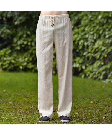 Shanghai Story Men's Linen Kung Fu Pants Tai Chi Trousers - X-Large Beige - Buy Online on GoSupps.com