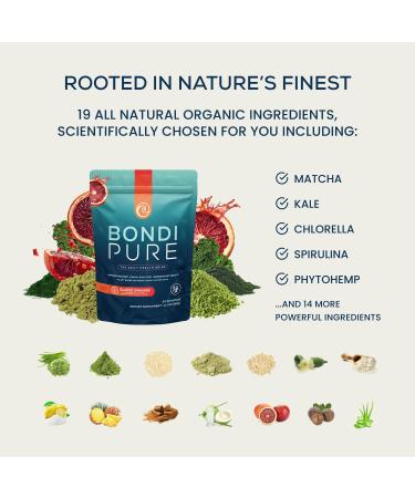 Bondi Pure - Daily Health & Detox Drink - Promote Gut Health & Energy Support During a Cleanse or Intermittent Fasting - Plant-Based Fibers Alkalizing Super Greens - Blood Orange (30 Servings) Blood Orange 30 Servings (Pac  - Buy Online on GoSupps.com