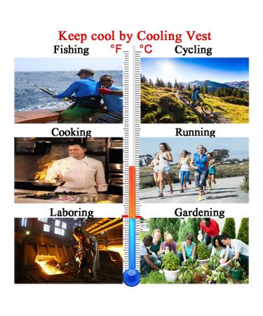 Summer Cooling Vest with 20 Ice Packs for Teens, Men, Women - Ideal for Fishing, Cycling, Running, Gardening - Blue - Buy Online on GoSupps.com