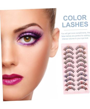 FRCOLOR 10 Pairs Dd Volume False Eyelashes Color Lashes Fake Eyelashes Natural Look Lashes with Color Faux Eyelashes Girls Eyelash Colored Eyelashes Women Fake Miss Make up Supplies - Buy Online on GoSupps.com