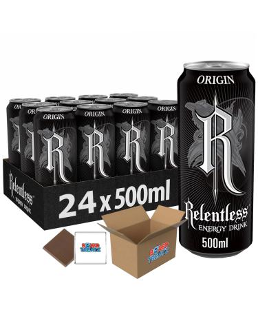 Relentless Origin Energy Drink - 500ml (Pack of 24) | Boost Your Energy Levels | Unique Formula | Perfect for Various Occasions Boxed Treatz