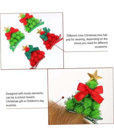 minkissy 4 Pairs Christmas Tree Hair Clips Holiday Party Giveaways Xmas Hair Clips Xmas Tree Barrettes Small Santa Hat Hairpin Christmas Tree Felt Hairpins Handle Iron Child Modeling - Buy Online on GoSupps.com