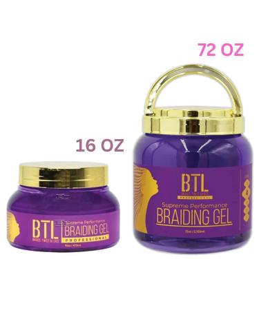 BTL Braiding Gel Supreme 72 Oz - Ultimate Hair Styling for Braids Locs & Twists | Long-Lasting Hold Non-Greasy Lightweight & Natural Ingredients - Buy Online on GoSupps.com