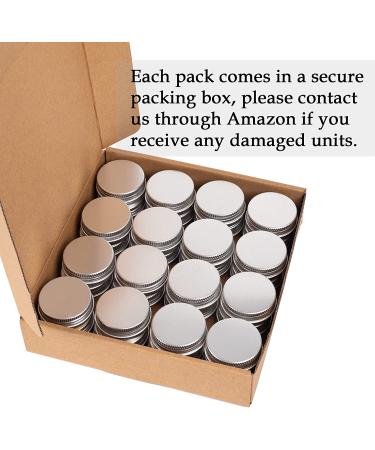 Screw Top Silver Aluminum Tin Jar with Blank Labels - 31pcs | 0.5 oz Capacity - Buy Online on GoSupps.com