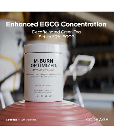 Codeage M-Burn Optimized Supplement - Decaffeinated Green Tea Std. to 50% EGCG Berberine Akkermansia Vitamin B12 - Probiotics - Vitamins - 60 Capsules - Buy Online on GoSupps.com