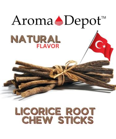 Aroma Depot 8 oz. Natural Licorice Root Chew Sticks for Humans.100% Pure Natural | Oral Health & Fresh Bearth | Individual Liquorice Sticks are 6.5-7 inches Long. Glycyrrhiza Glabra from Turkey. - Buy Online on GoSupps.com