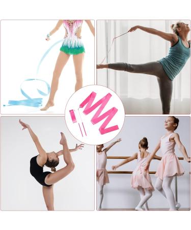 KINBOM 2pcs Dance Ribbons 2m Kids Gymnastics Ribbon Set with Ribbon Dancer Wand - Pink | Artistic Dance Training Party Streamers - Buy Online on GoSupps.com