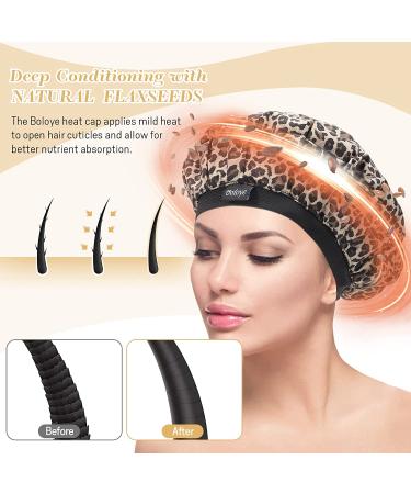 Flaxseed Deep Conditioning Heat Cap - Boloye Cordless Microwave Hot Cap for Natural Curly Hair Care (Leopard, 10 PCS) - Buy Online on GoSupps.com