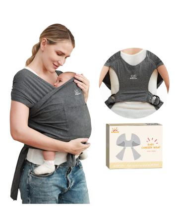 Baby Wraps Carrier, Baby Sling Newborn to Toddler, Breathable and Hands Free Baby Carrier Sling, Adjustable Baby Carriers (Dark Grey)