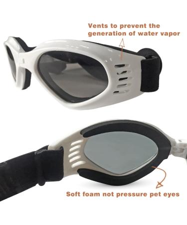 Namsan Stylish Dog Sunglasses - UV Protection Goggles for Puppies | Waterproof Sun Glasses - White - Buy Online on GoSupps.com
