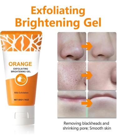  homomdy Orange Exfoliating Gel for Face and Body Natural Orange Exfoliating Gel Facial Scrub Keeps Skin Moisturized Softens Brightens & Moisturizes (1 PCS) - Buy Online on GoSupps.com