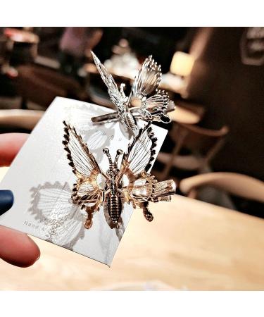 4 Pcs Gold Moving Butterfly Hair Clips - Hair Barrettes for Women and Girls - Buy Online on GoSupps.com