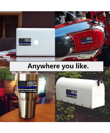 Creatrill Reflective Tattered Thin Blue Line Decal - Matte Black American Flag Stickers for Cars, Trucks, Hard Hats - Support Police Officers - 3 Packs, 3x5 in - Buy Online on GoSupps.com