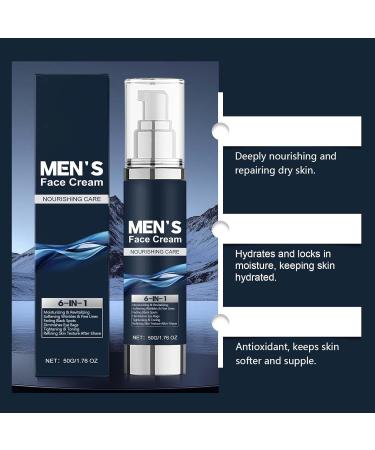  PGUTYUFCH 6-in-1 face cream for men anti-aging moisturizing care for firmer and deeply hydrated skin reduces fine lines and wrinkles soothes and nourishes dry skin rejuvenates (2 pcs) - Buy Online on GoSupps.com