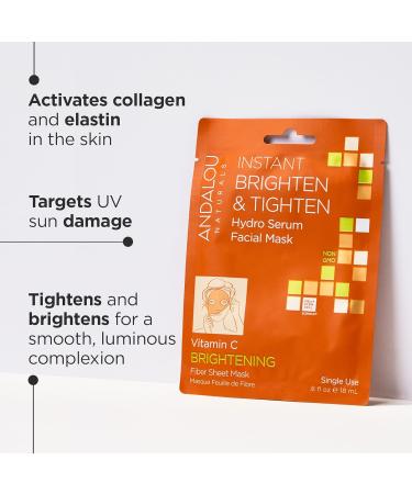 Andalou Naturals Instant Brighten & Tighten Hydro Serum Face Mask 0.6 oz - Pack of 6 - Buy Online on GoSupps.com