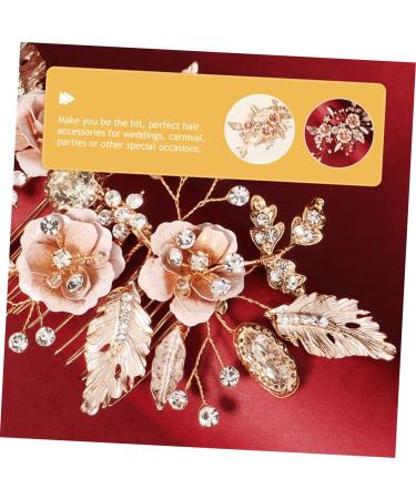 FOYTOKI Flower Leaf Comb Flower Bridal Hair Comb Rhinestone Bridal Hair Comb Bridal Hair Accessories Wedding Hair Comb Crystal Bridal Hair Comb Bride Headgear The Flowers Alloy Rhinestone - Buy Online on GoSupps.com