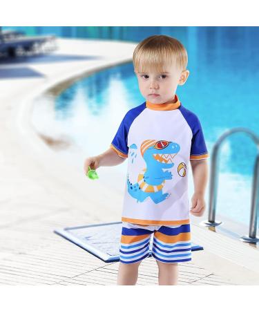 Buy AMZTM Baby Boys UV Protection Dinosaur Swim Set | White Swim Shorts & Swimwear for Kids - International Shipping Available - Buy Online on GoSupps.com