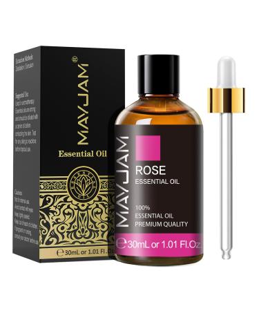 MAYJAM Rose Essential Oil 30ML Rose Oil for Diffuser Humidifier DIY Home Wardrobes Rose 30.00 ml (Pack of 1)