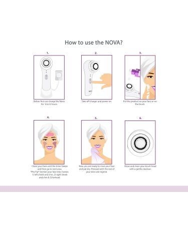 Spa Sciences NOVA Sonic Facial Cleansing Brush - Patented Exfoliating System, 3 Speeds, Waterproof - USB Rechargeable - Buy Online on GoSupps.com