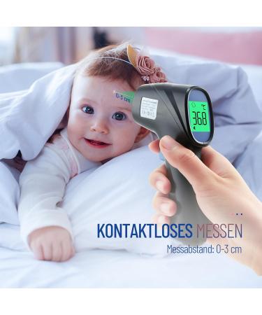 Buy Contactless Infrared Thermometer for Babies Children & Adults - Fever Alarm LCD Display Instant Accurate Readings - Black - Buy Online on GoSupps.com