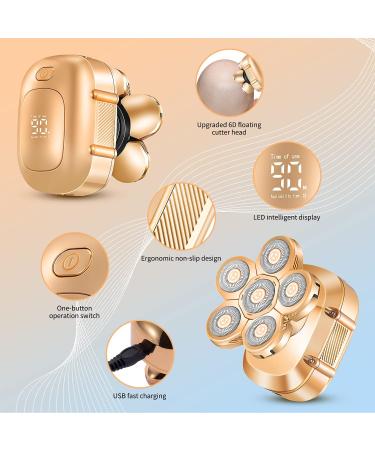 Roziahome 5 in 1 Bald Head Shaver for Men - Cordless Electric Razor - Waterproof Grooming Kit with LED Display (Gold) - Buy Online on GoSupps.com