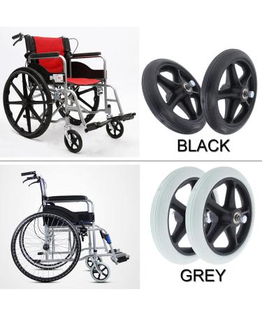 2 Pcs Wheelchair Fronter 6" 7" 8" Front Wheel & Solid Tyre 2" (50 Mm) Hub Width Wheel Replacement for Wheelchair Replacement Rollator Accessories Anti-Slip Rubber Wheel/Black/15Cm(6 Inc 15Cm(6 Inch) Black - Buy Online on GoSupps.com