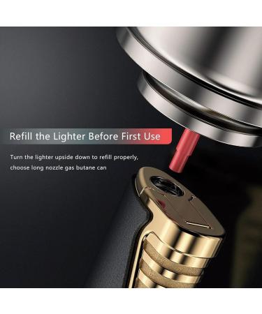 3 Jet Torch Lighter Strong Blue Flame Metal Butane Gas Windproof Cigar Lighter Candle Lighter for Smoking BBQ Cooking(Red) - Buy Online on GoSupps.com