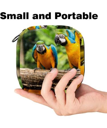 Menstrual Bag with Zipper for Women & Girls - Macaws & Parrots Design | International Shipping - Buy Online on GoSupps.com