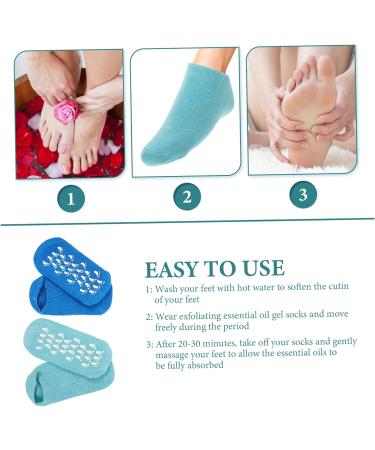 FRCOLOR 2 Pairs Gel Socks Moisturizing Socks Foot Covers Cotton Yarn Socks Spa Socks Gel Foot Sleeves Care Essential Oil Women's Socks Nursing Socks Miss Foot Socks Vegetable Gel 22x10x1cm - Buy Online on GoSupps.com