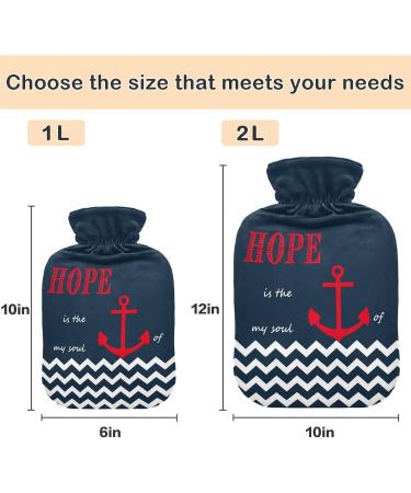 Naanle Chevron Anchor Hot Water Bottle | 1L Transparent Heat Bottle for Bed & Feet Warmer | Pain Relief & Cold Therapy - Buy Online on GoSupps.com