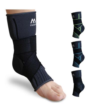 med-fit Stride-Flex Ankle Support 3D fabric technology 360 degrees of compression. Ideal for Ligament Damage Sprained Ankle Plantar Fasciitis Joint Pain and Tendonitis (1 Black Small) Small Black 1