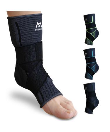 med-fit Stride-Flex Ankle Support 3D fabric technology 360 degrees of compression. Ideal for Ligament Damage Sprained Ankle Plantar Fasciitis Joint Pain and Tendonitis (1 Black Large) Large Black 1